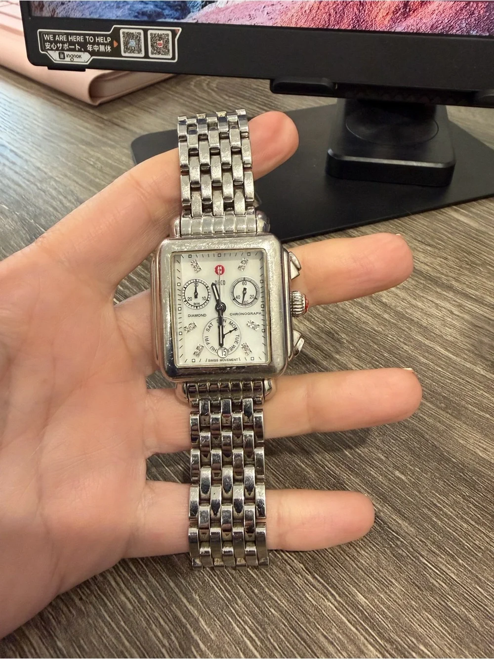 Michele Silver-Tone Deco Day Chronograph Women's Watch
